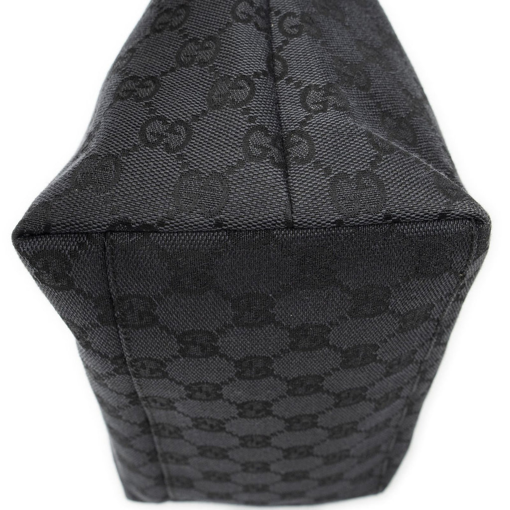 Gucci Front Slip Pocket Hobo Black GG Canvas — view 8