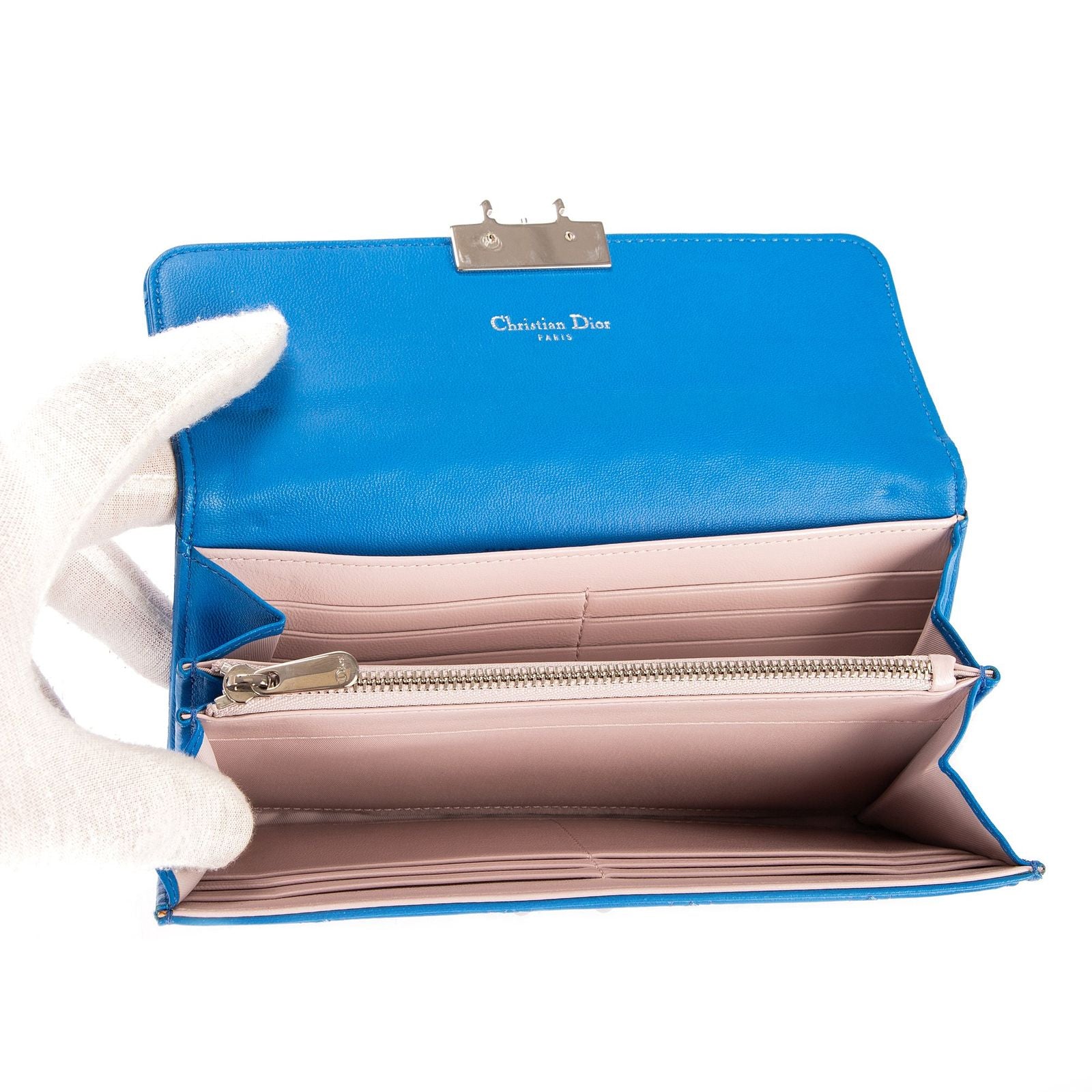 Dior Miss Dior Wallet Blue Cannage Quilt — view 9