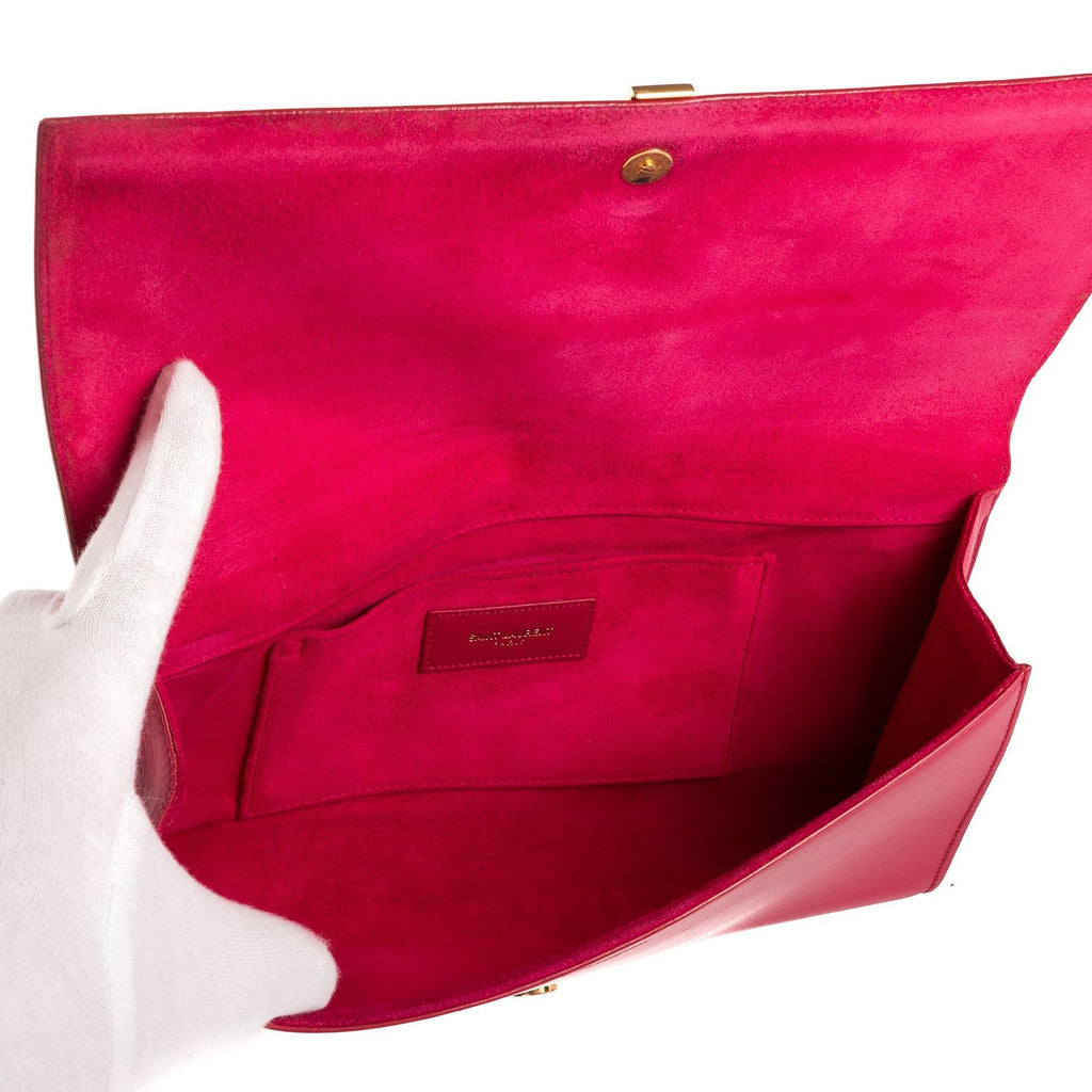 Saint Laurent Ligne-y Pochette Pink Smooth Leather — view 9