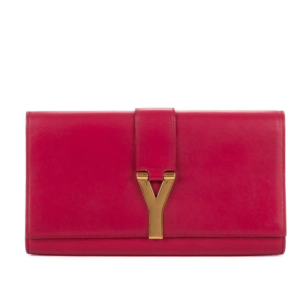 Saint Laurent Ligne-y Pochette Pink Smooth Leather