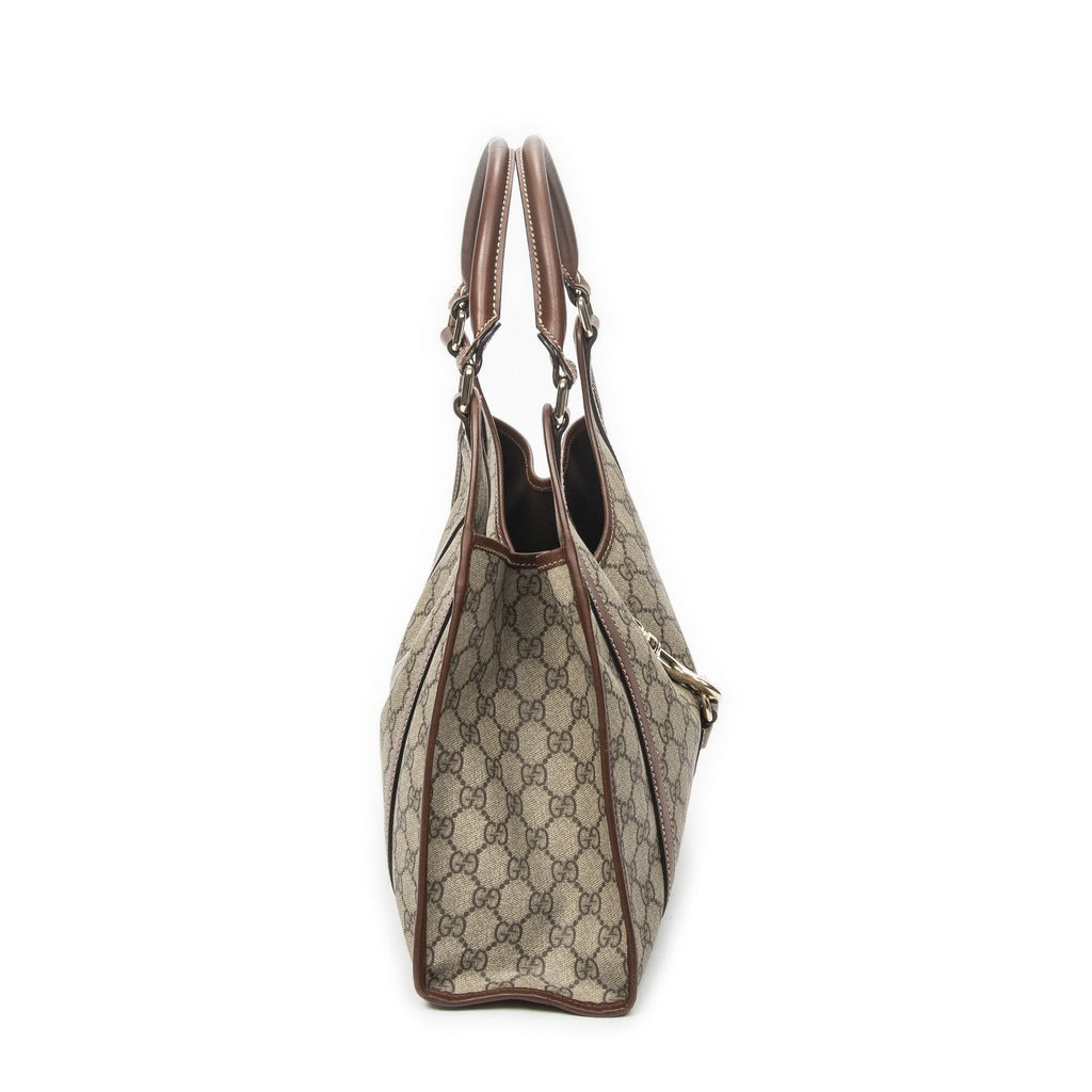 Gucci Large Joy Shoulder Tote Beige Brown Supreme Canvas — view 4