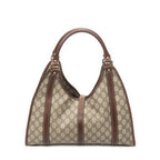 Gucci Large Joy Shoulder Tote Beige Brown Supreme Canvas — view 5