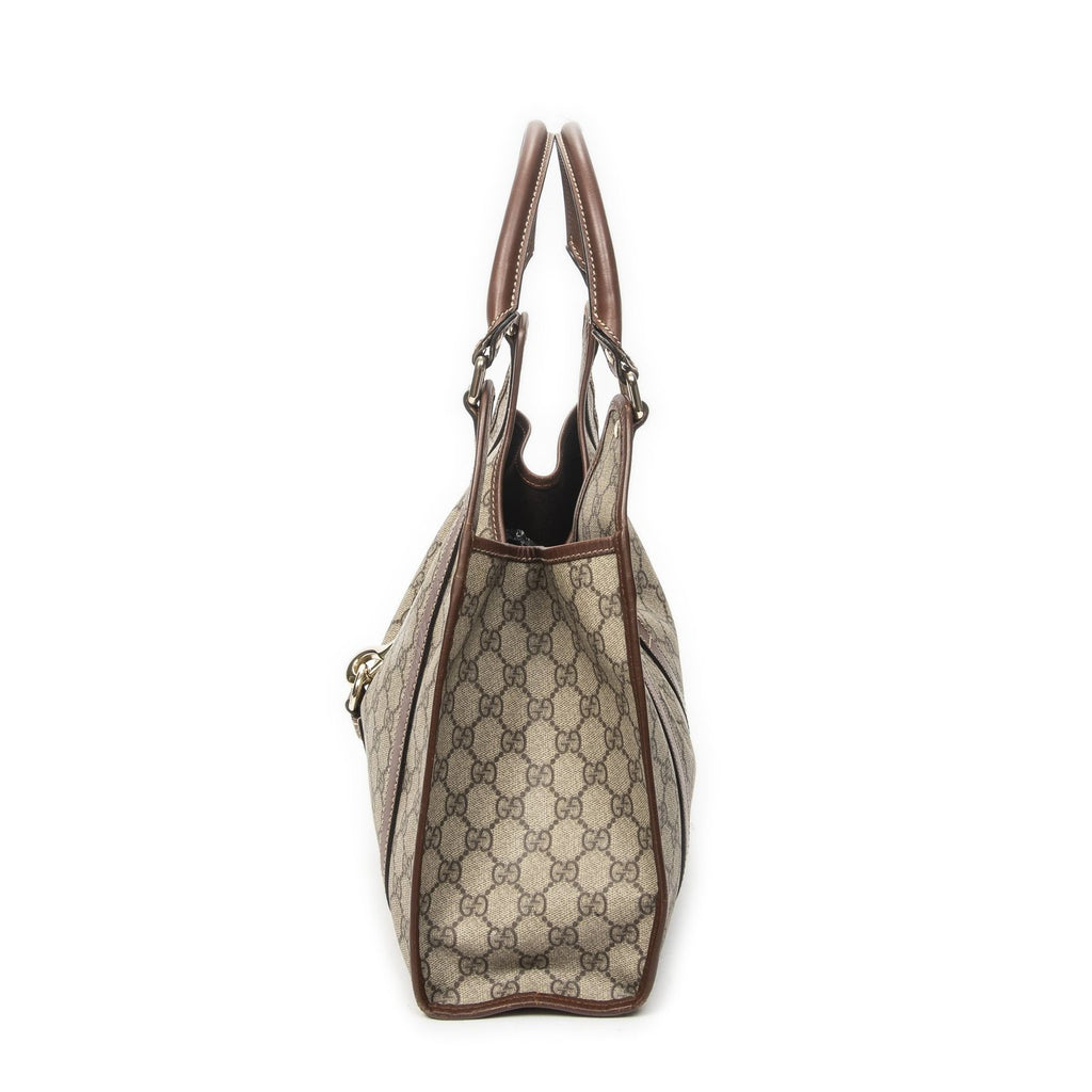 Gucci Large Joy Shoulder Tote Beige Brown Supreme Canvas — view 3