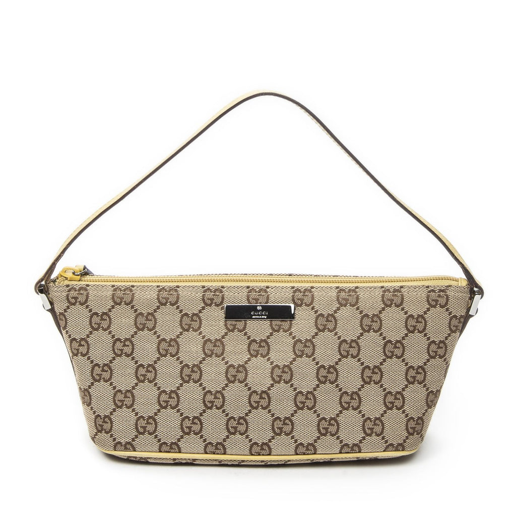 Gucci Pouch Beige Tan GG Canvas