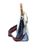 Gucci Medium Nymphaea Top Handle Blue Floral Print Leather — view 4