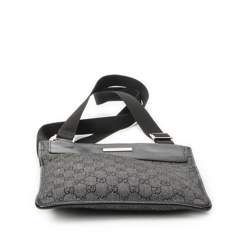 Gucci Small Messenger Gray Black GG Denim Canvas — view 6