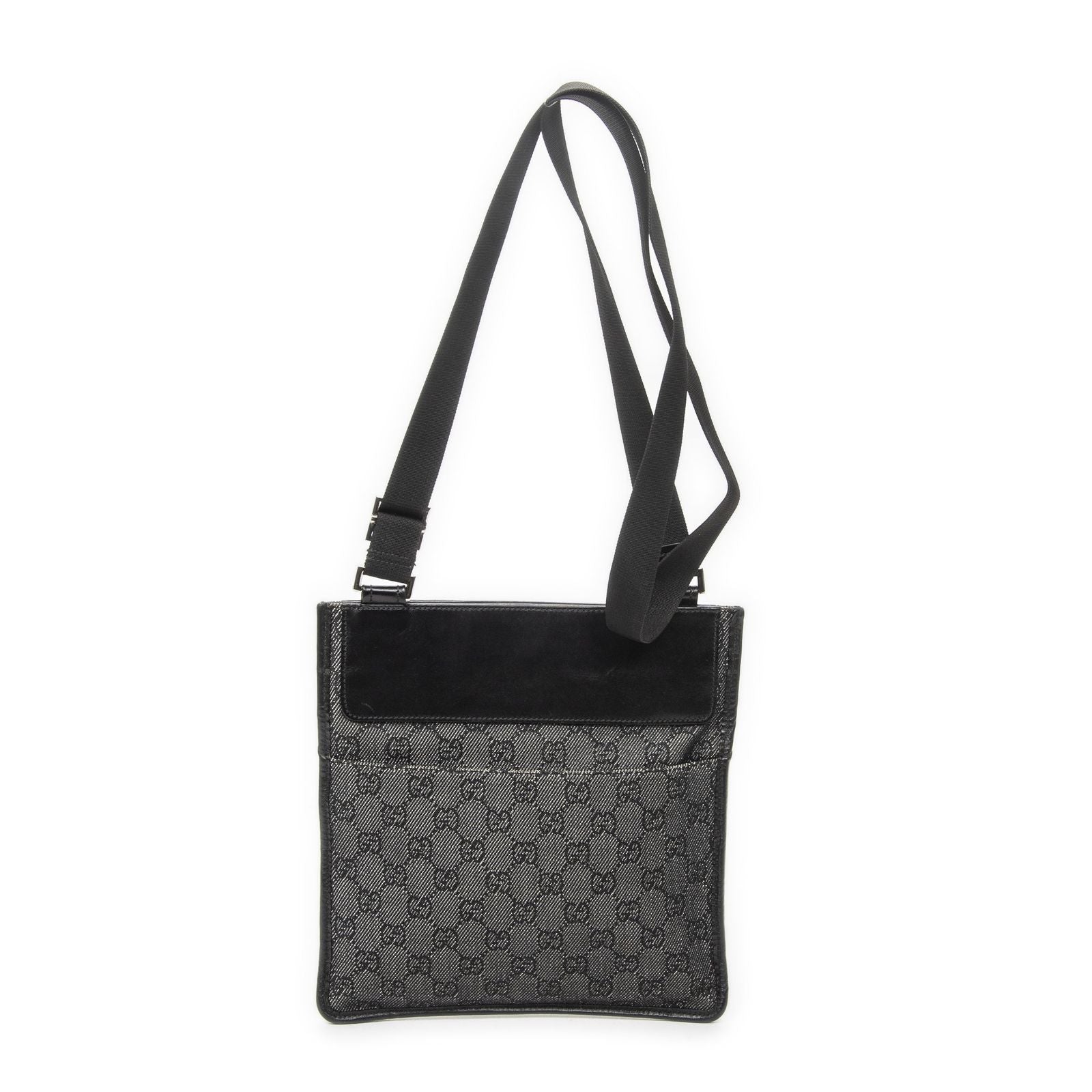 Gucci Small Messenger Gray Black GG Denim Canvas — view 5