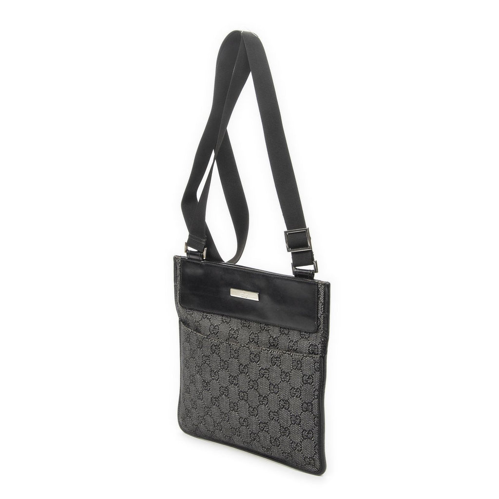 Gucci Small Messenger Gray Black GG Denim Canvas — view 2