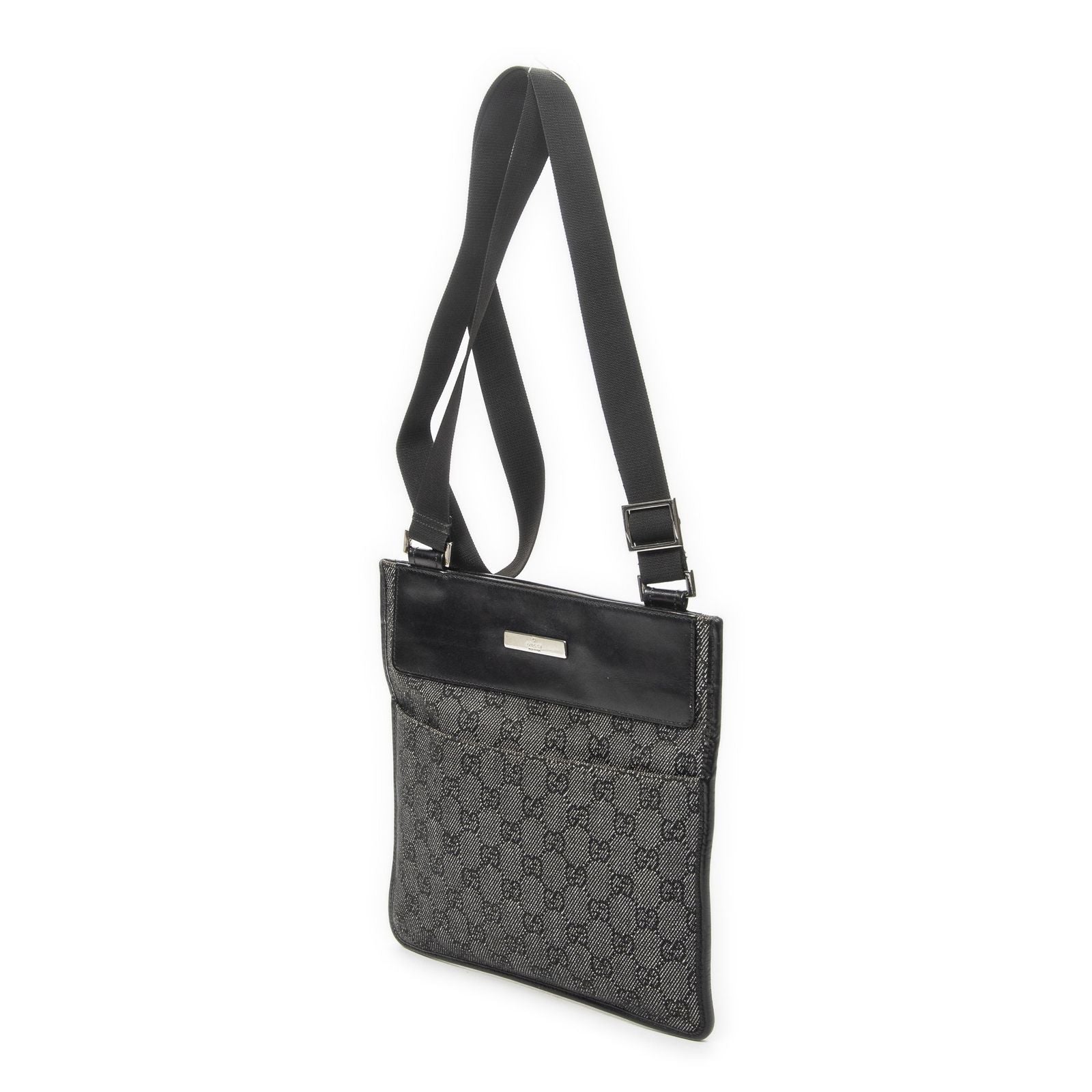 Gucci Small Messenger Gray Black GG Denim Canvas — view 2