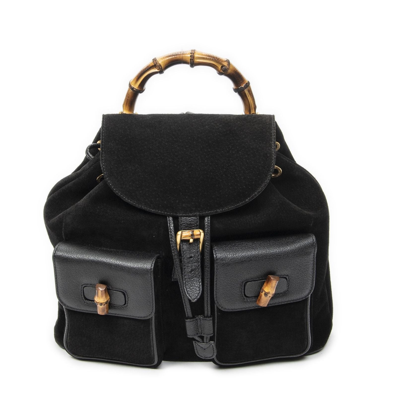 Gucci Rajibanbu Backpack Black Suede Leather