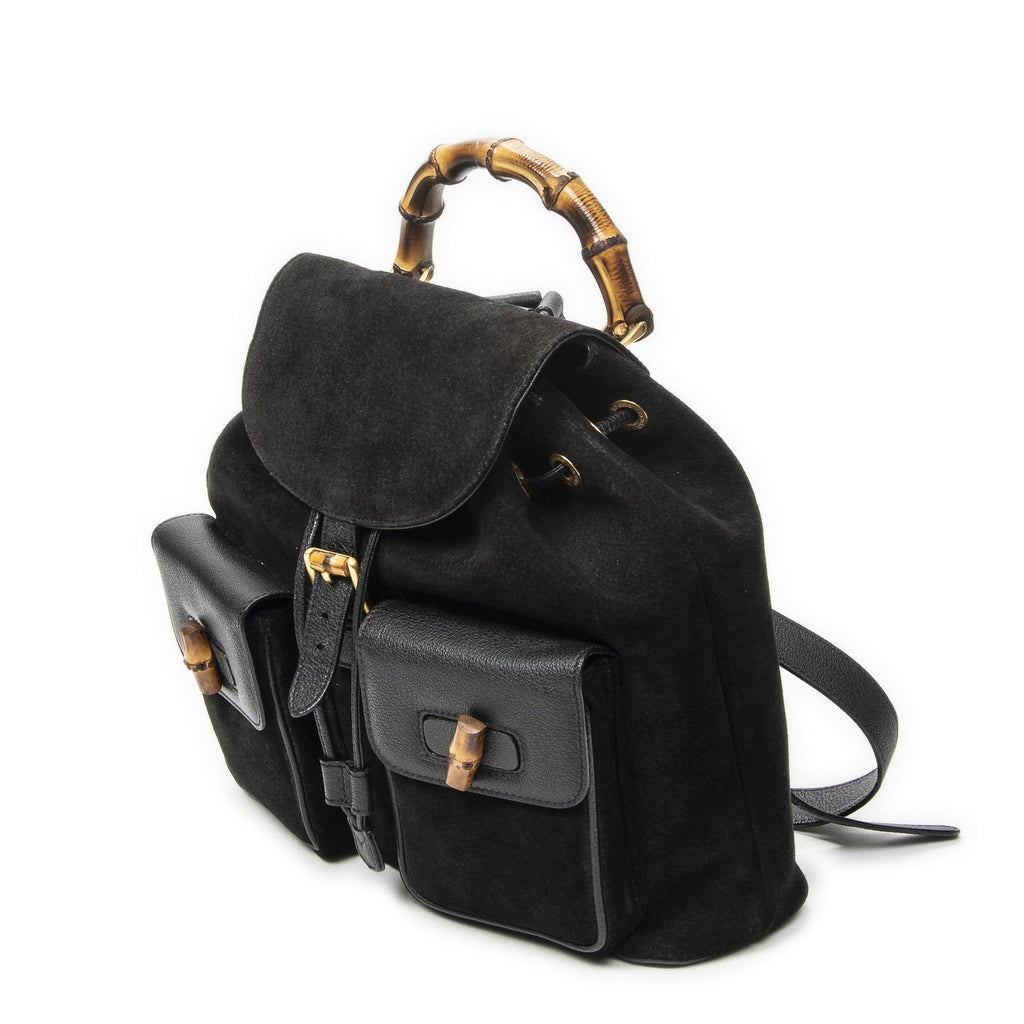 Gucci Rajibanbu Backpack Black Suede Leather — view 2
