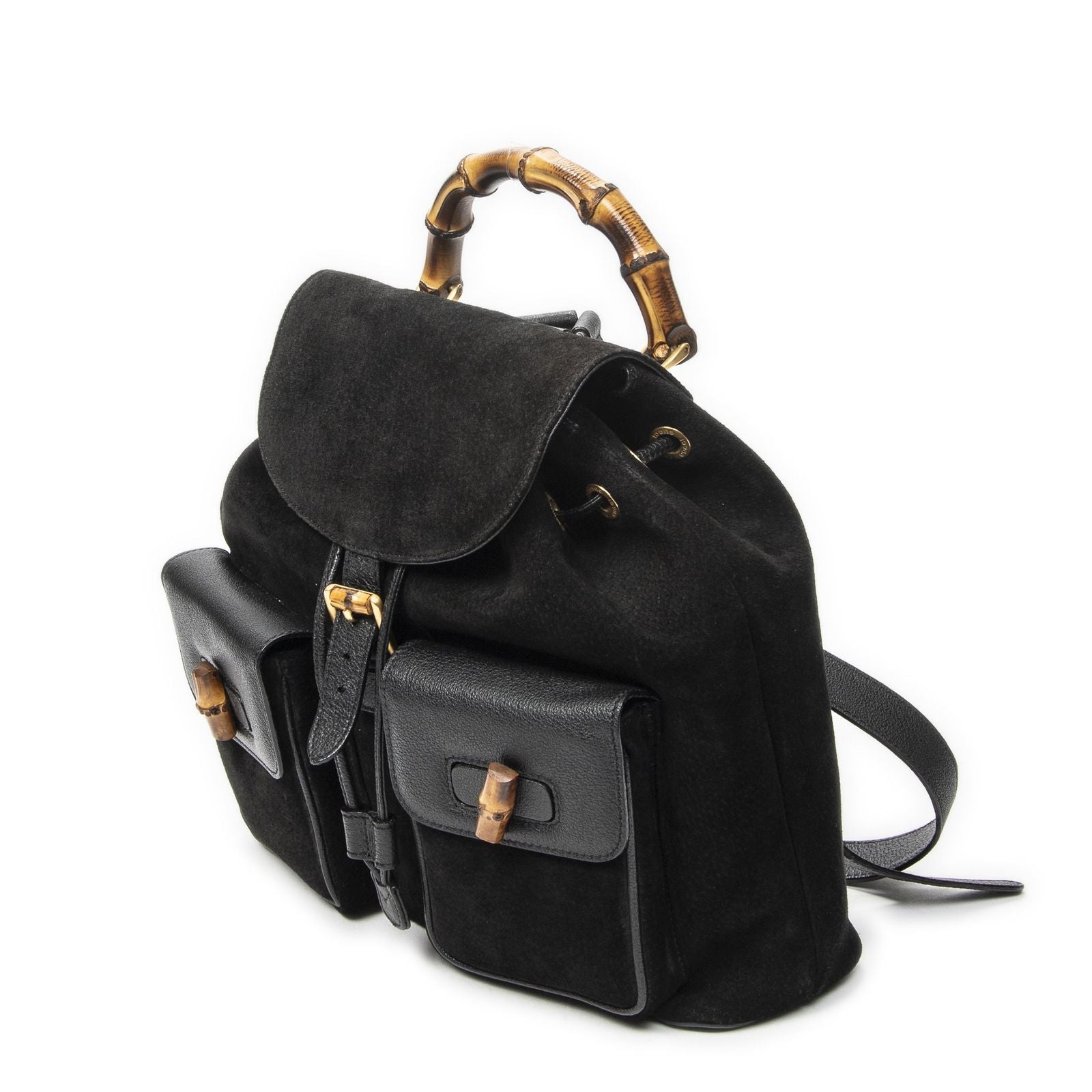 Gucci Rajibanbu Backpack Black Suede Leather — view 2