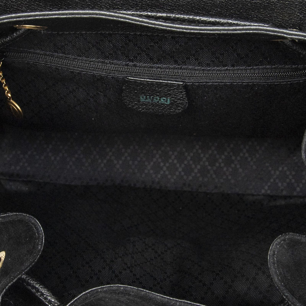 Gucci Rajibanbu Backpack Black Suede Leather — view 9