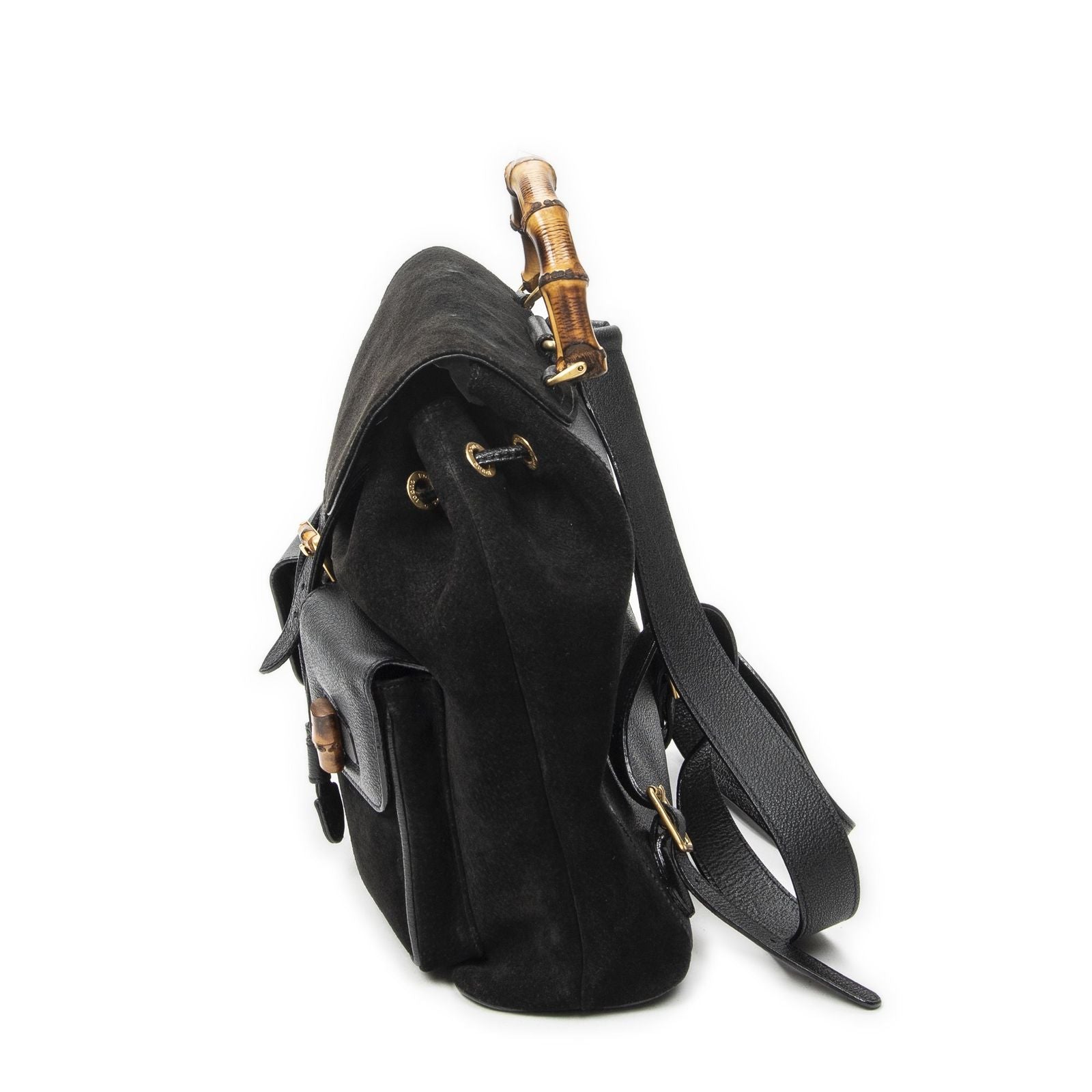 Gucci Rajibanbu Backpack Black Suede Leather — view 3