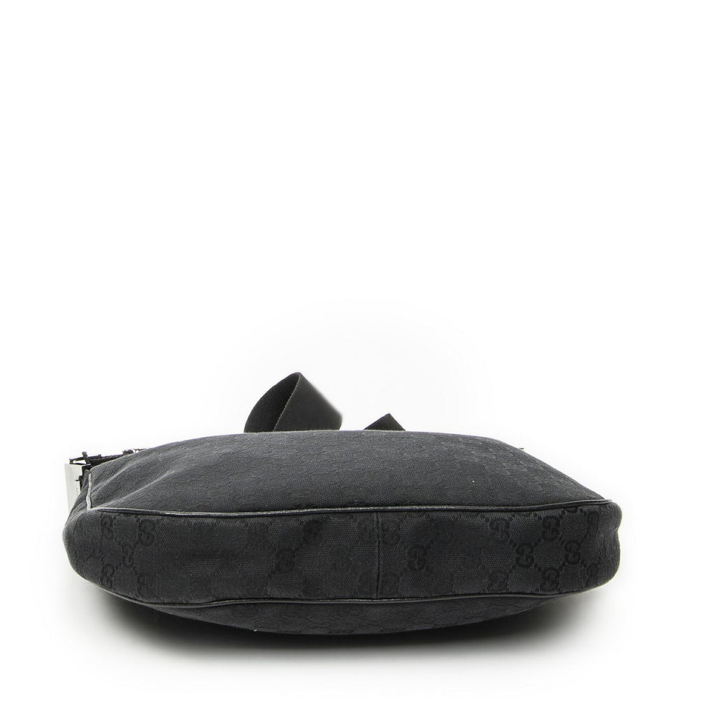 Gucci Round Zip Messenger Black GG Canvas — view 6