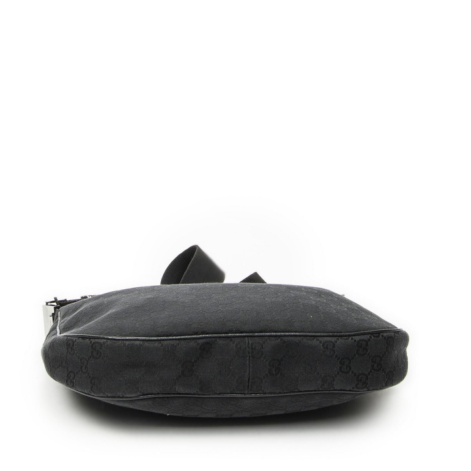 Gucci Round Zip Messenger Black GG Canvas — view 6
