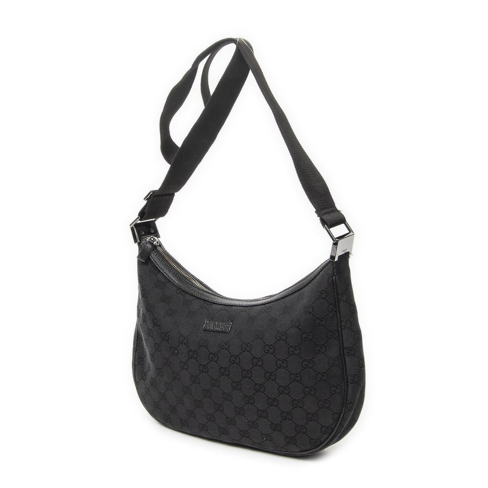 Gucci Round Zip Messenger Black GG Canvas — view 2