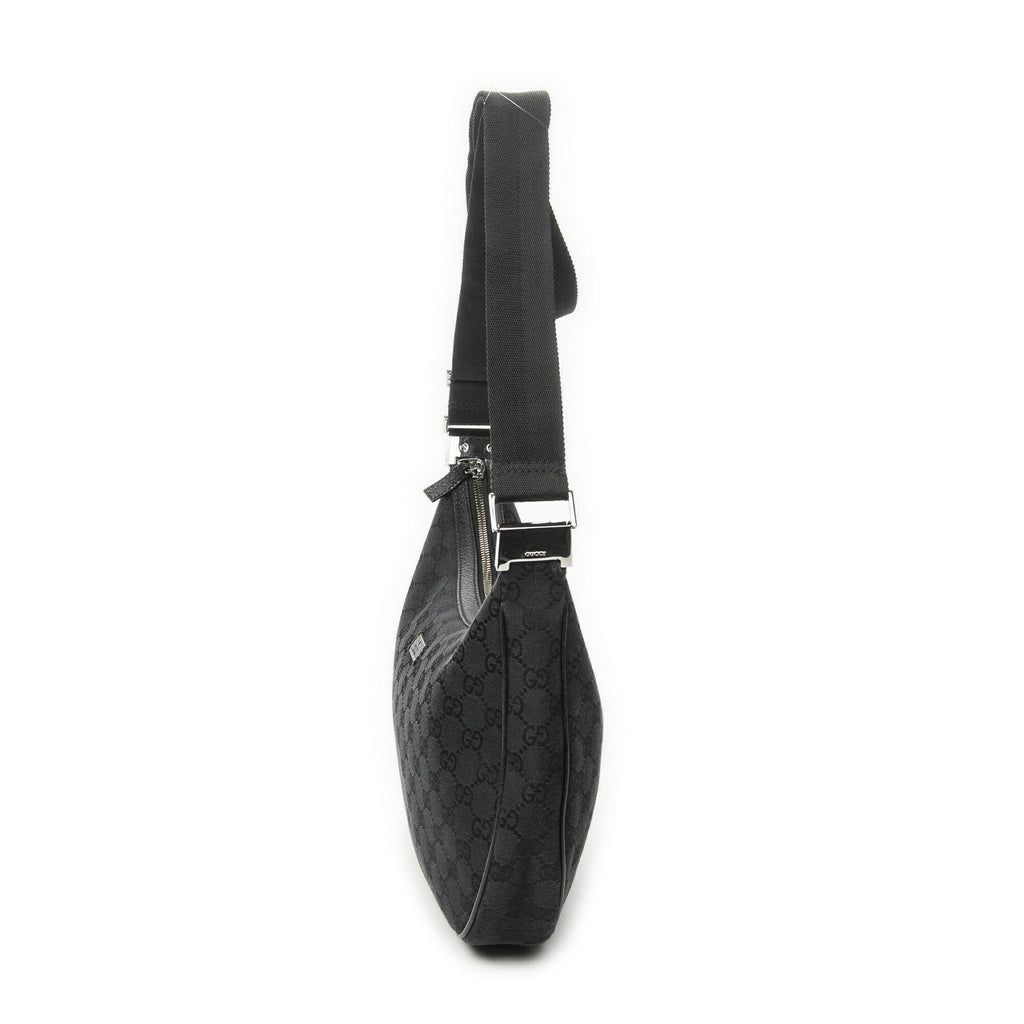 Gucci Round Zip Messenger Black GG Canvas — view 3