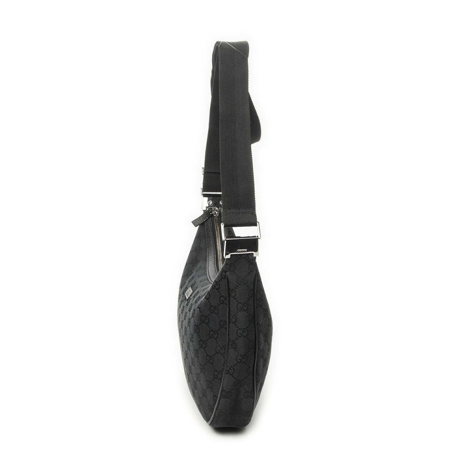 Gucci Round Zip Messenger Black GG Canvas — view 3