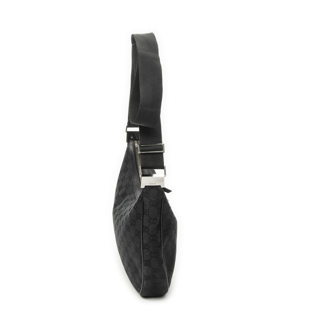 Gucci Round Zip Messenger Black GG Canvas — view 4