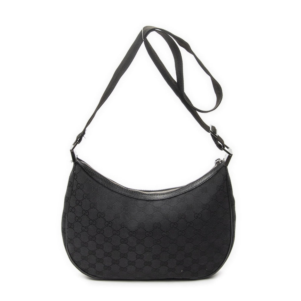Gucci Round Zip Messenger Black GG Canvas — view 5