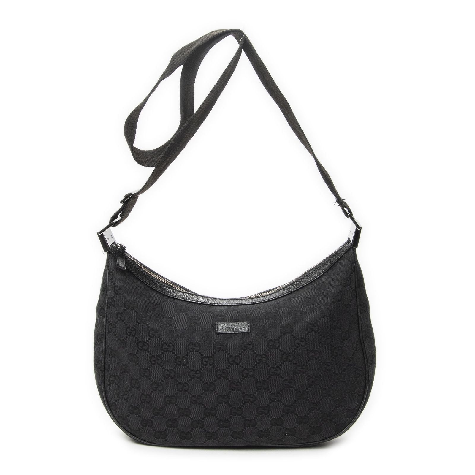 Gucci Round Zip Messenger Black GG Canvas