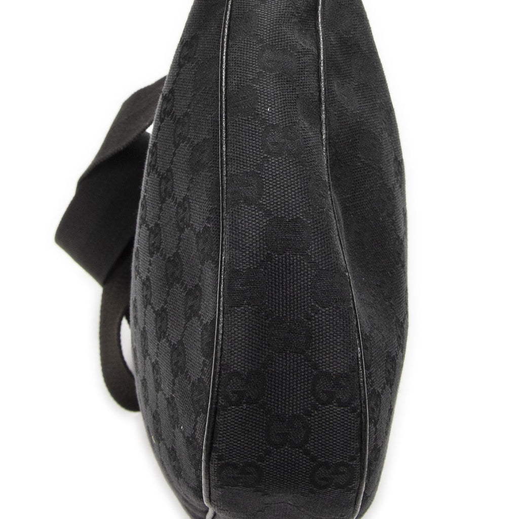 Gucci Round Zip Messenger Black GG Canvas — view 7