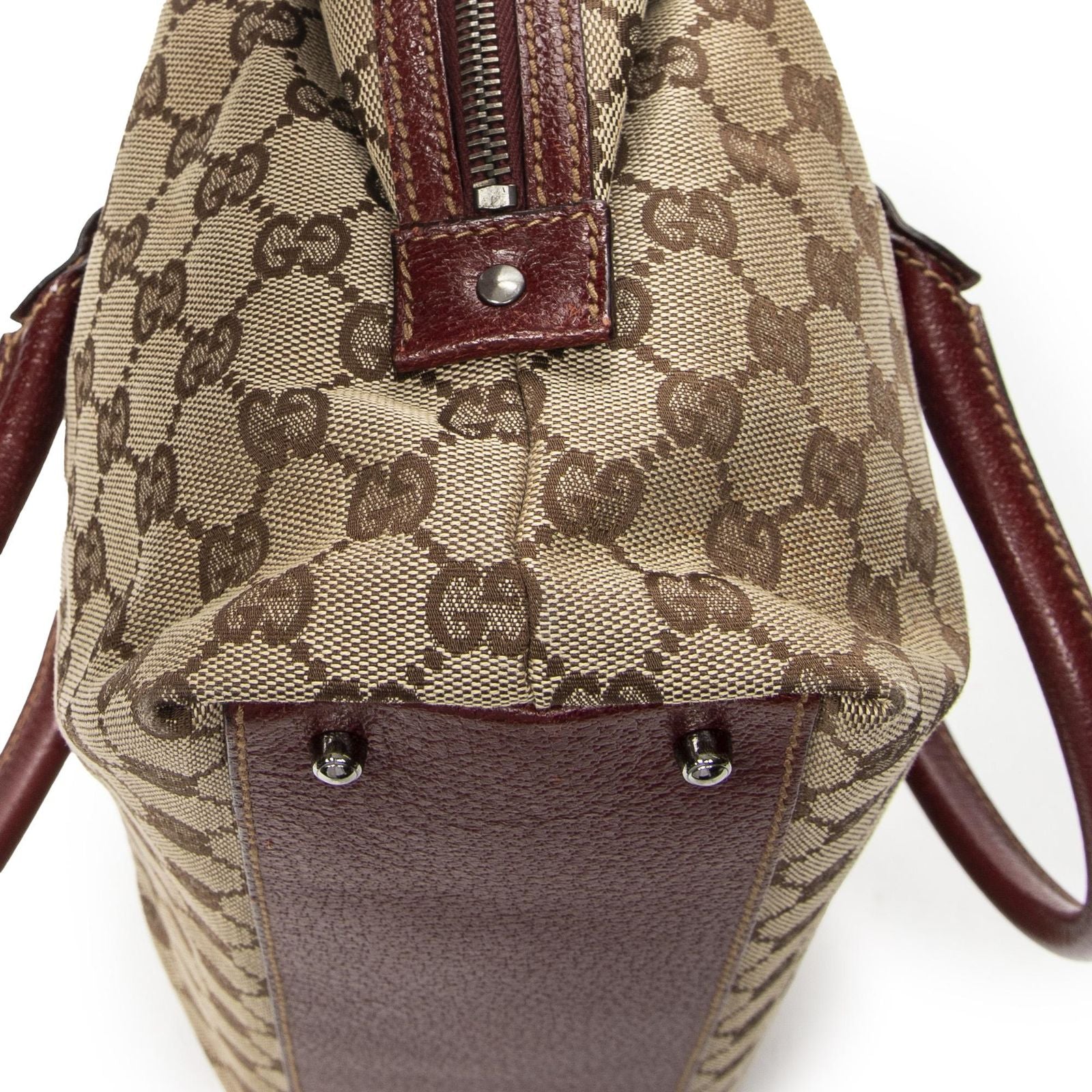 Gucci Small Boston Beige Red GG Canvas Messenger — view 8