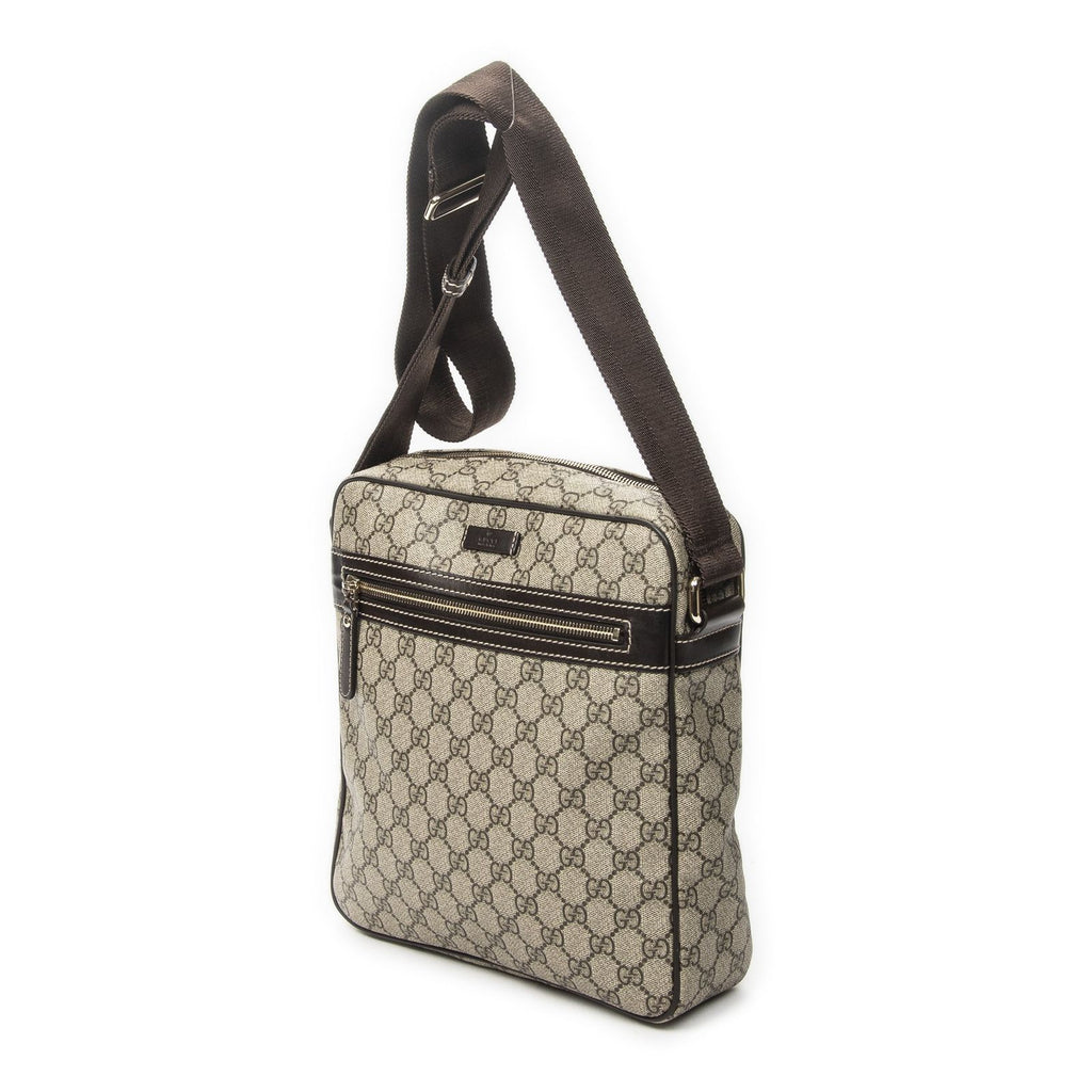 Gucci Half Moon Zip Messenger Beige Brown Supreme Canvas — view 2