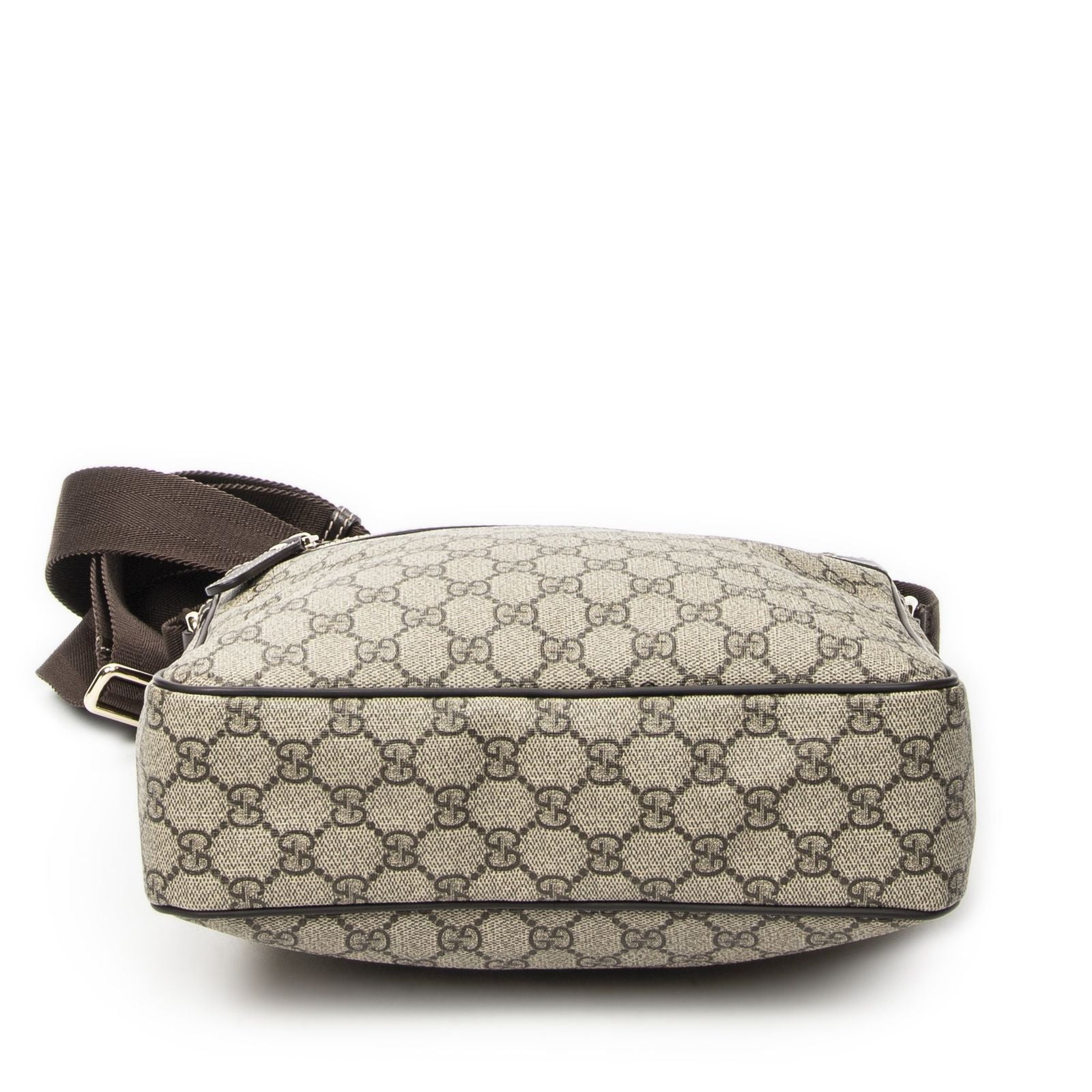 Gucci Half Moon Zip Messenger Beige Brown Supreme Canvas — view 6