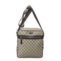 Gucci Half Moon Zip Messenger Beige Brown Supreme Canvas