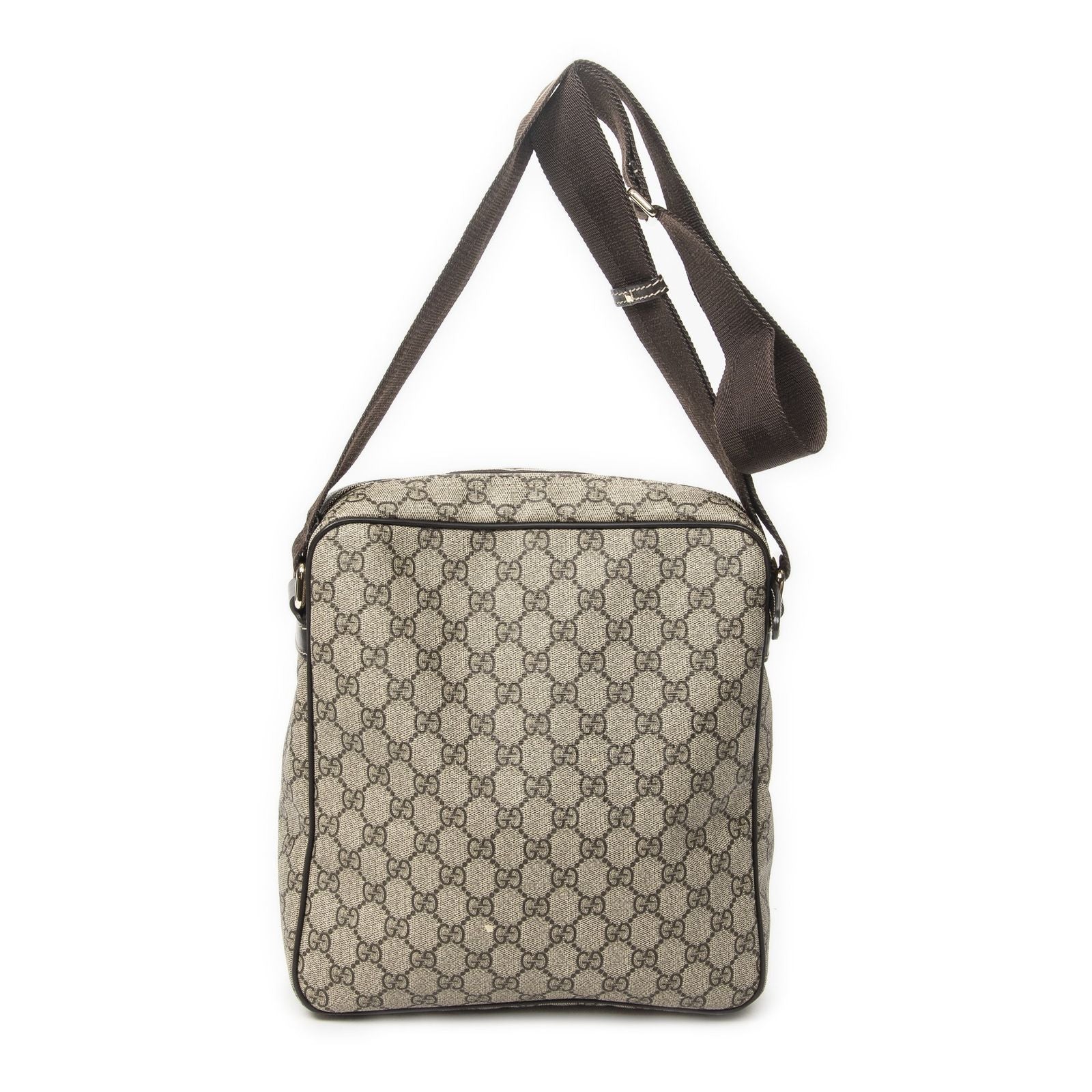 Gucci Half Moon Zip Messenger Beige Brown Supreme Canvas — view 5
