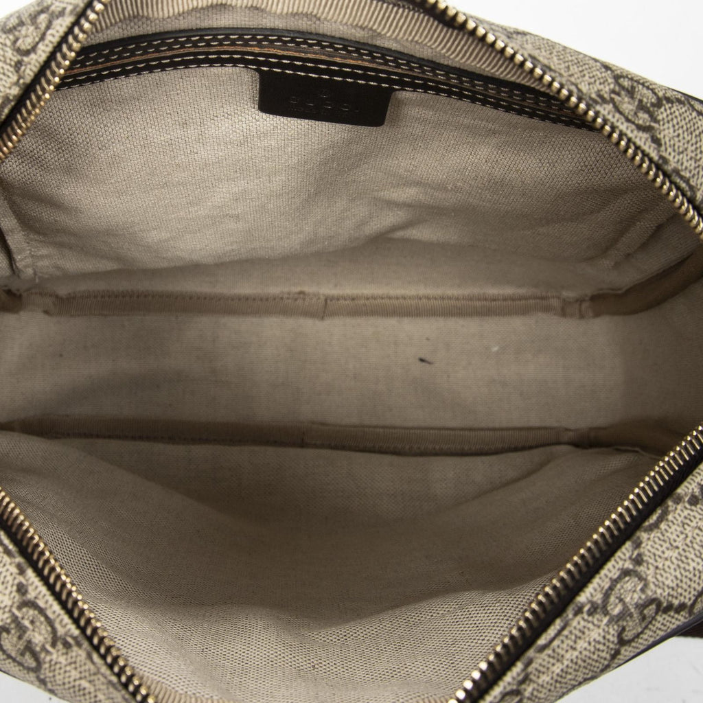 Gucci Half Moon Zip Messenger Beige Brown Supreme Canvas — view 9