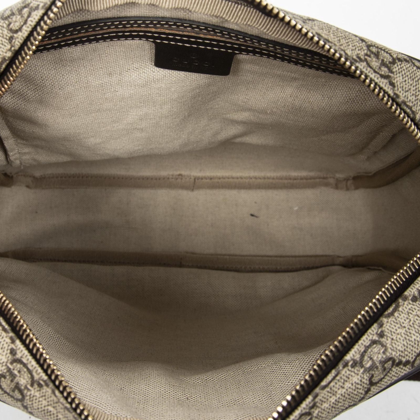 Gucci Half Moon Zip Messenger Beige Brown Supreme Canvas — view 9