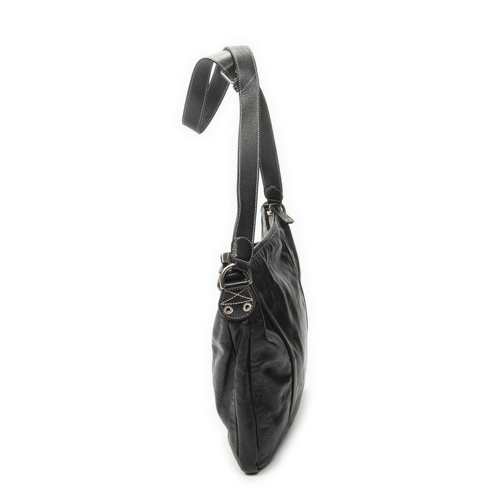 Gucci Selleria Crossbody Black Gray Calfskin Leather — view 3