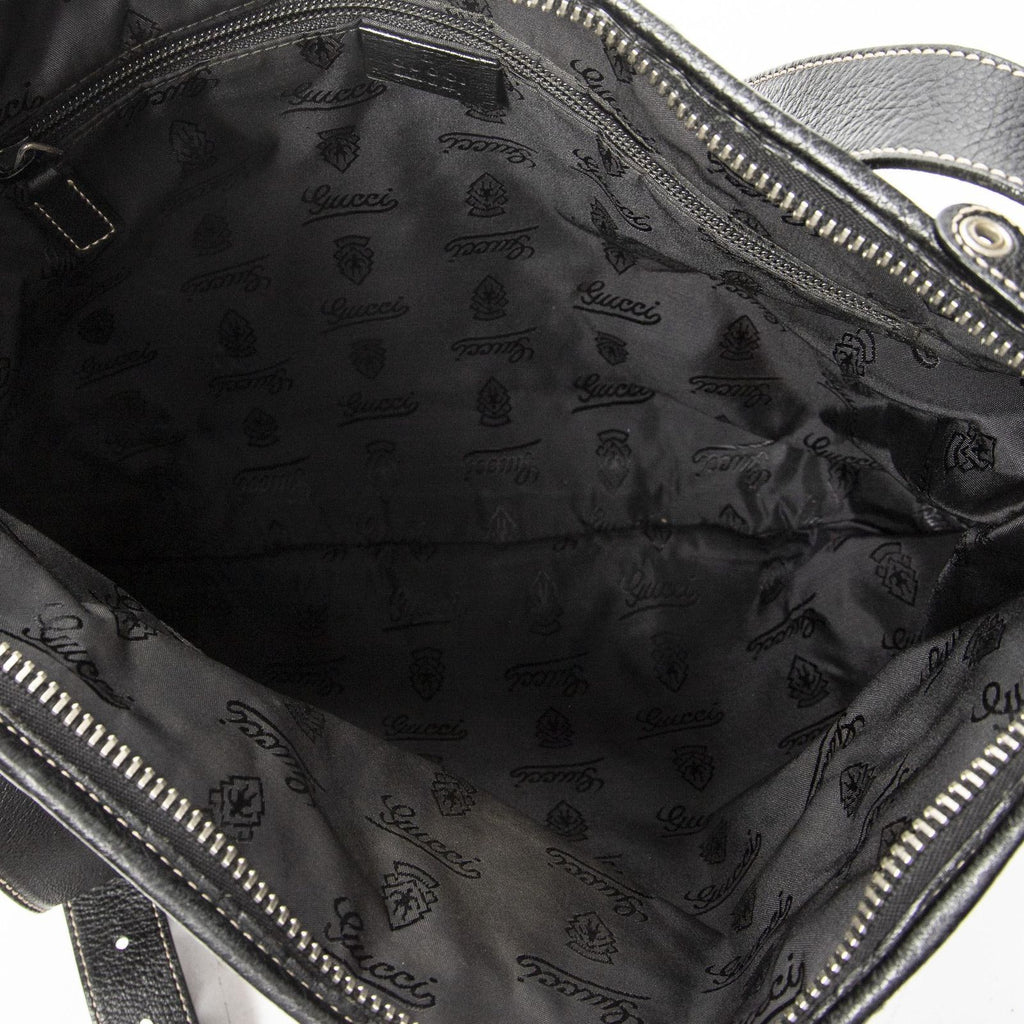 Gucci Selleria Crossbody Black Gray Calfskin Leather — view 9