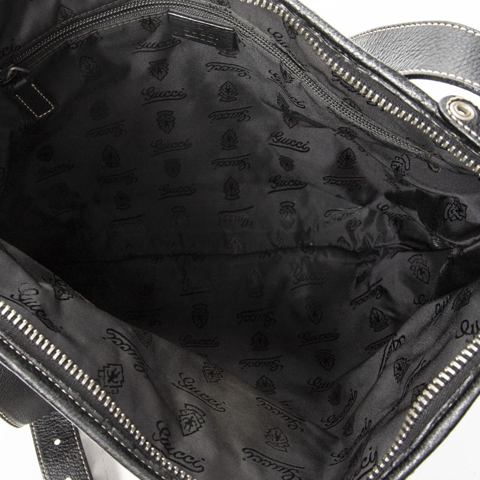 Gucci Selleria Crossbody Black Gray Calfskin Leather — view 9