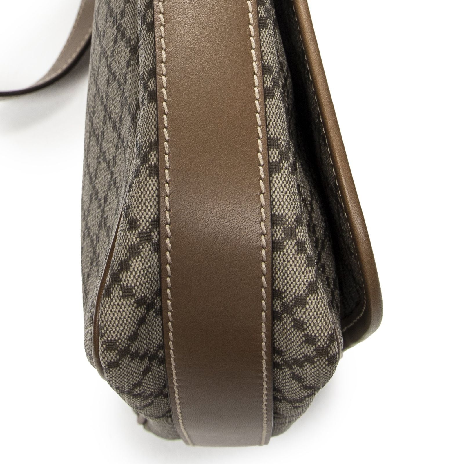 Gucci Small Flap Crossbody Beige Brown Print Canvas — view 7