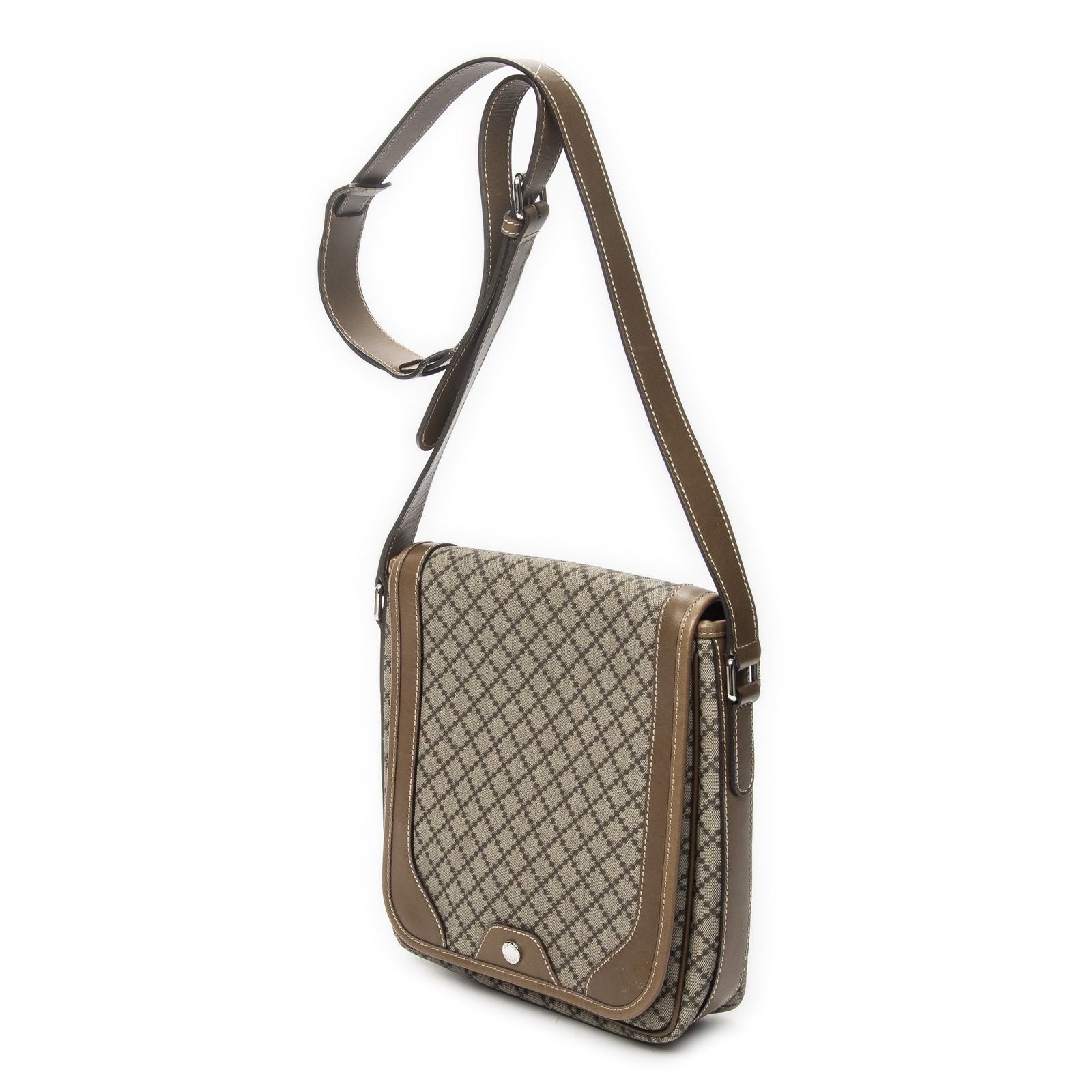 Gucci Small Flap Crossbody Beige Brown Print Canvas — view 2