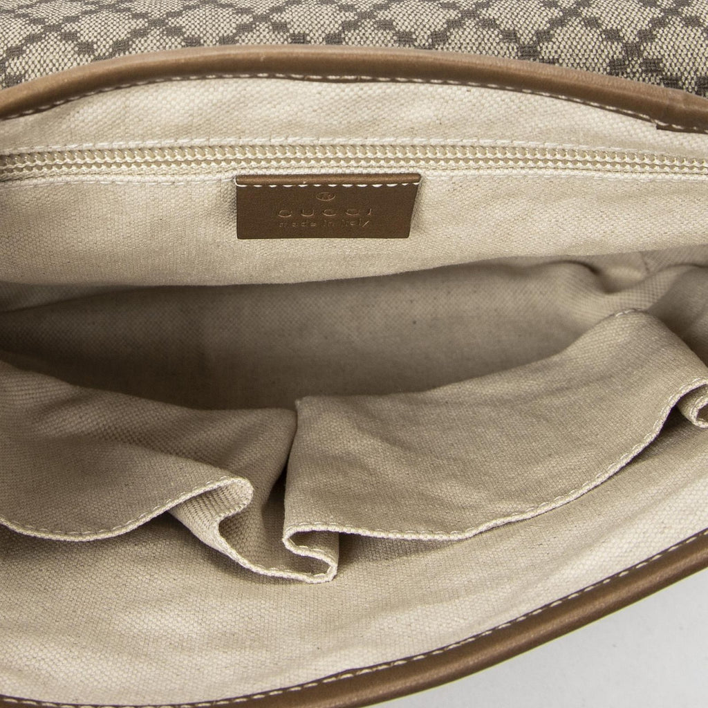 Gucci Small Flap Crossbody Beige Brown Print Canvas — view 9