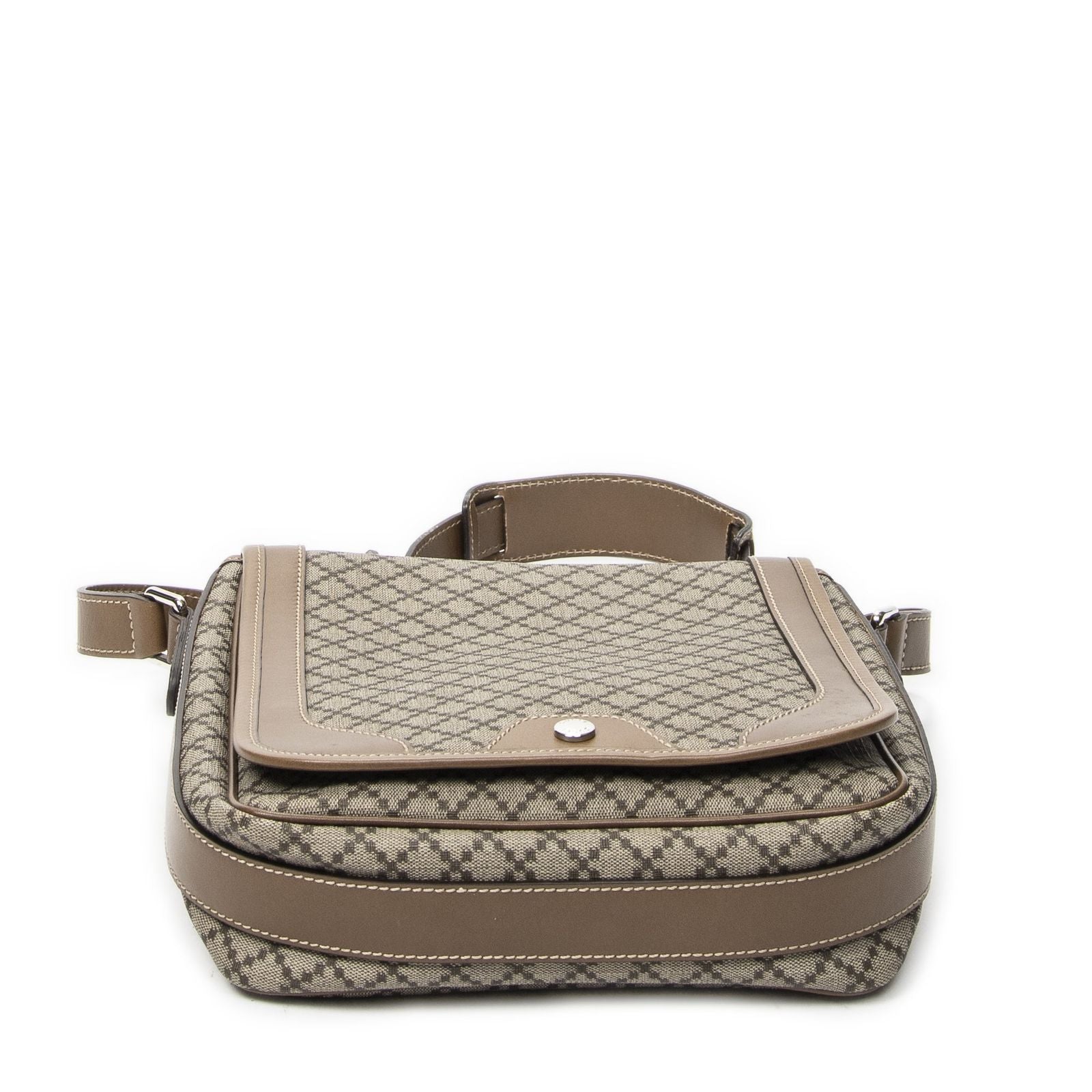 Gucci Small Flap Crossbody Beige Brown Print Canvas — view 6