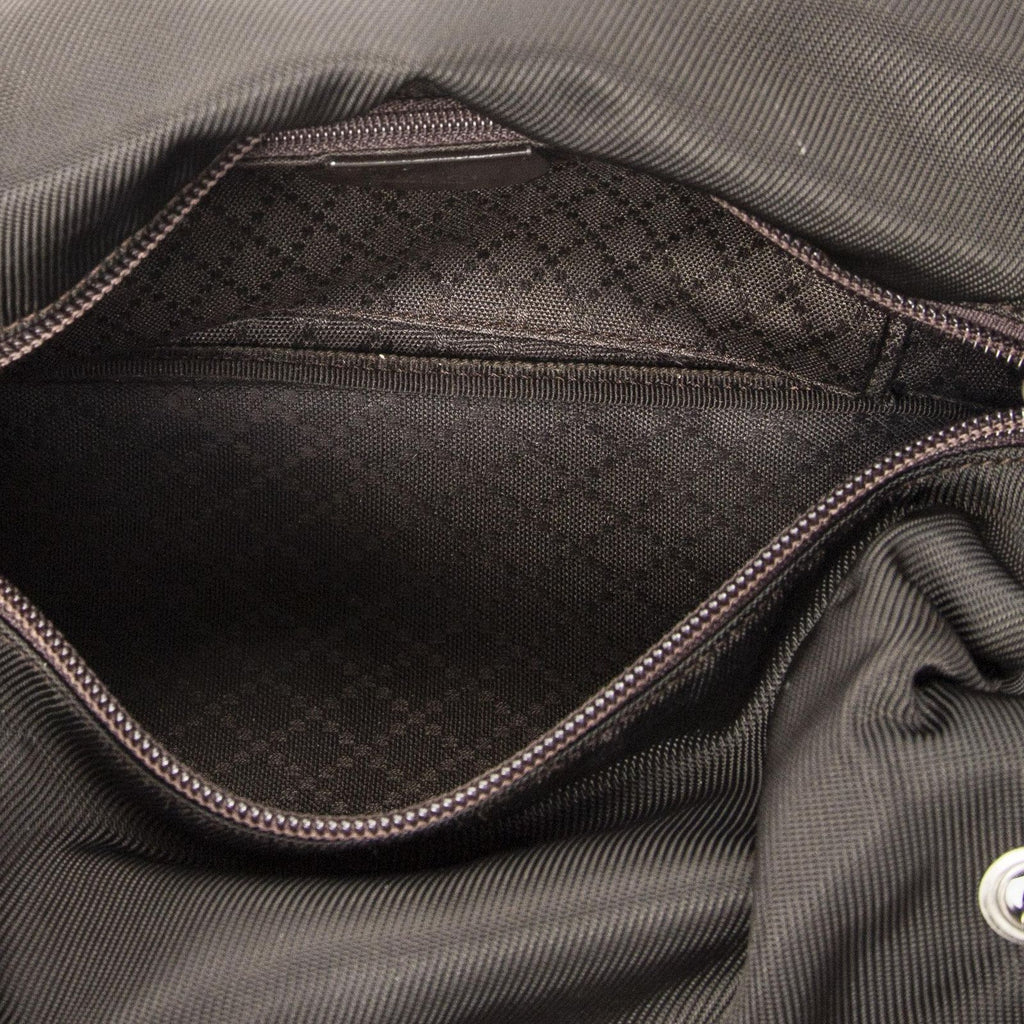 Gucci Top Handle Bamboo Satchel Dark Brown Nylon Canvas — view 9