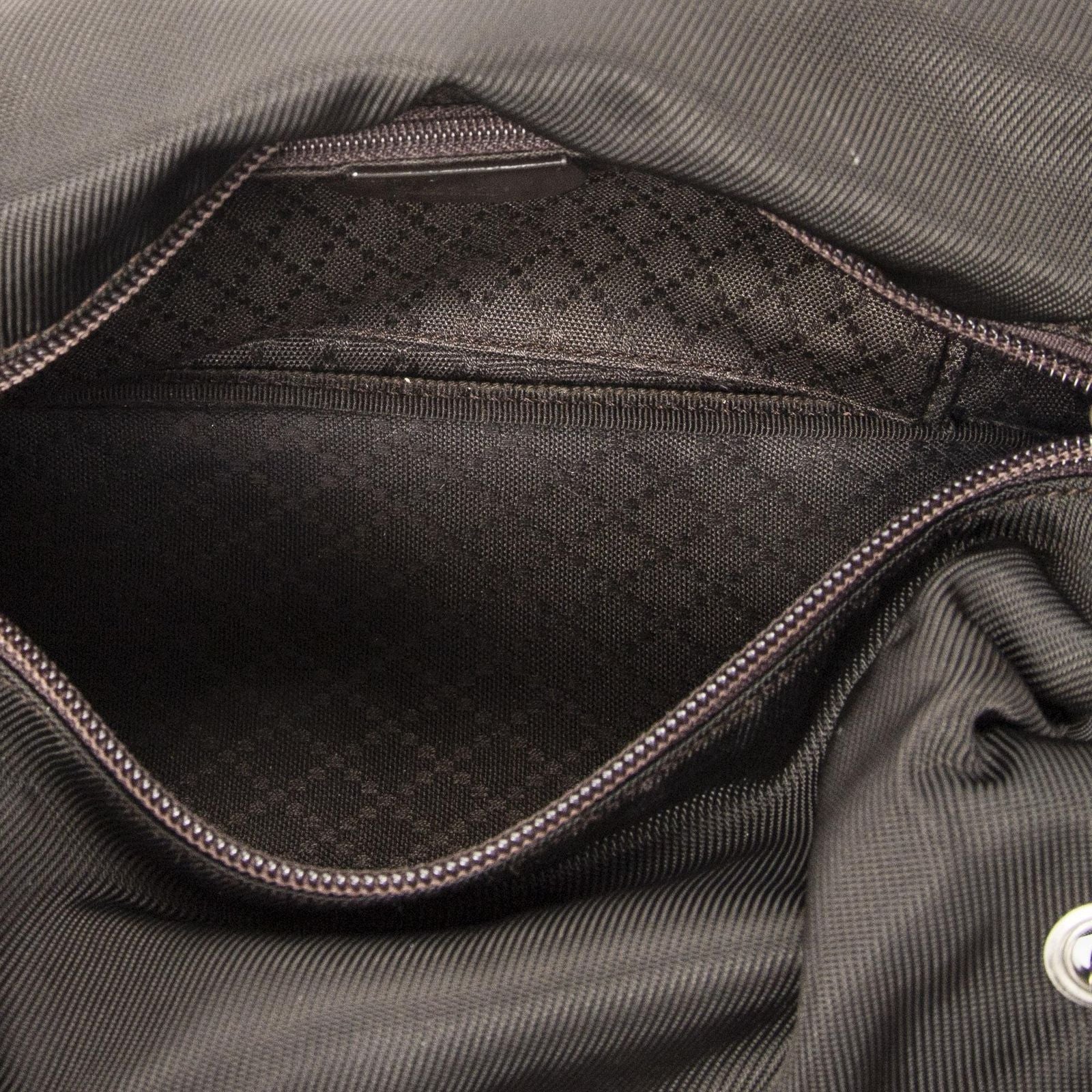Gucci Top Handle Bamboo Satchel Dark Brown Nylon Canvas — view 9