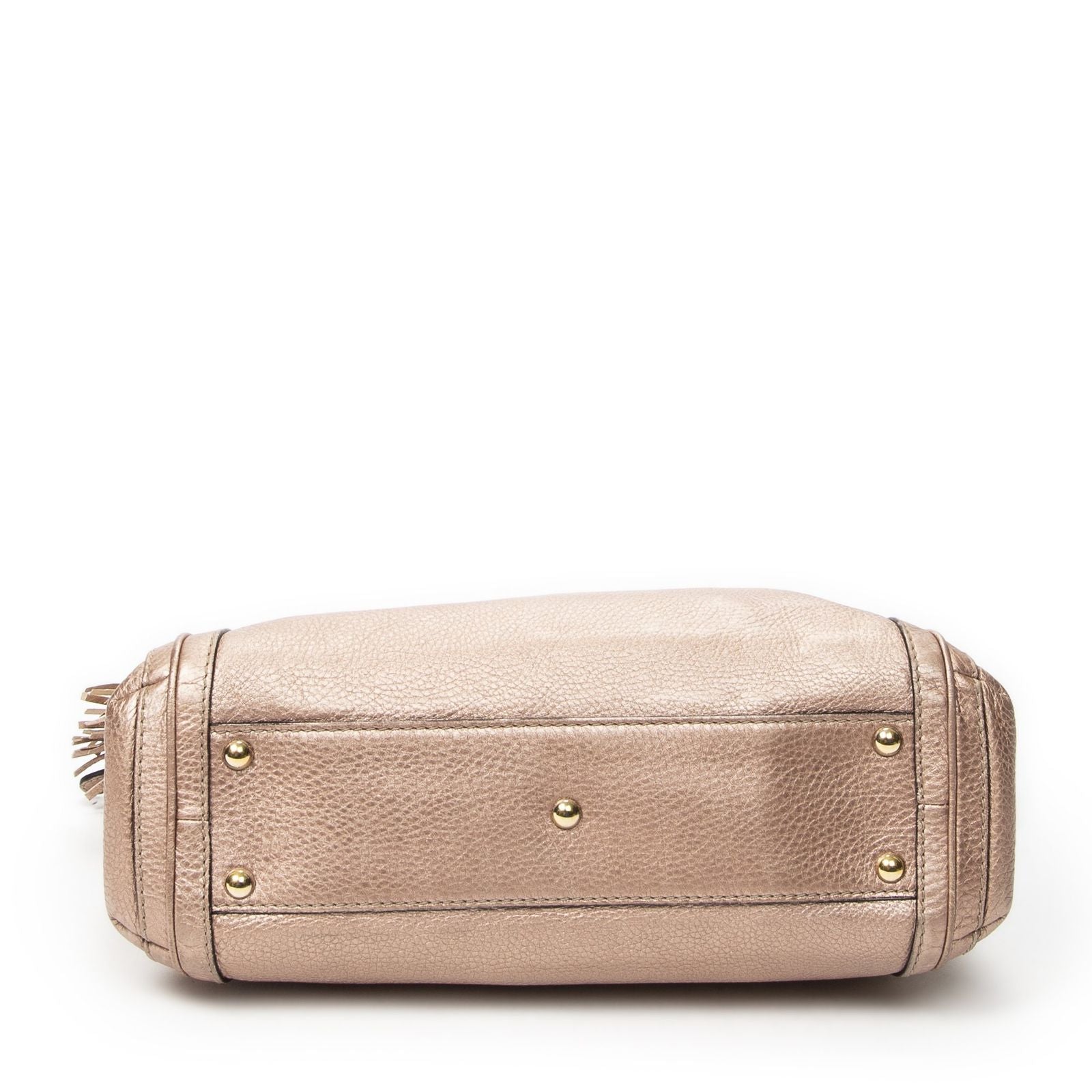 Gucci Bamboo Tote Pink Gray Calfskin Leather — view 6