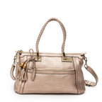 Gucci Bamboo Tote Pink Gray Calfskin Leather