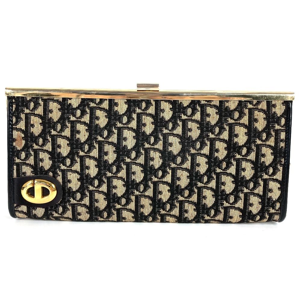 Dior Clutch Trotter Leather Canvas Navy