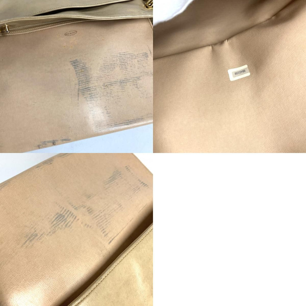 Chanel Shoulder Bag Quilted CC Logo Leather Beige — view 9