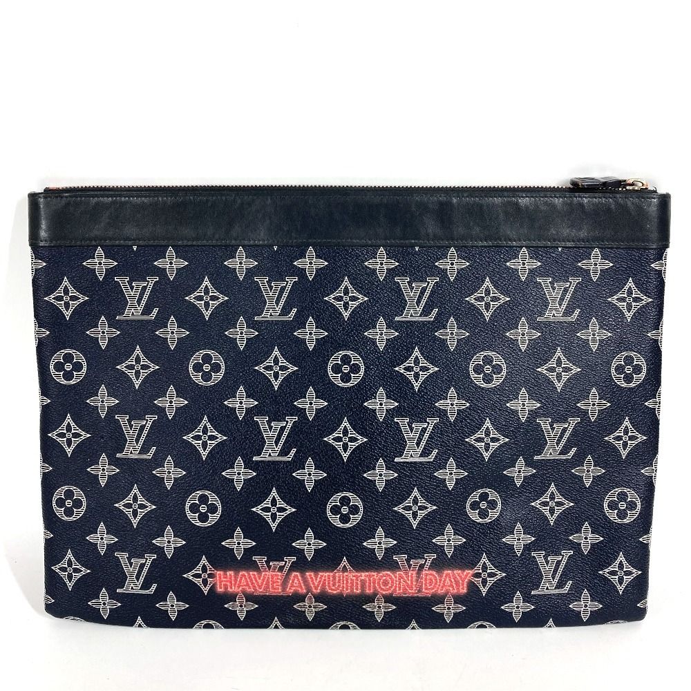 Louis Vuitton Clutch Pochette Apollo Monogram Canvas Navy — view 2