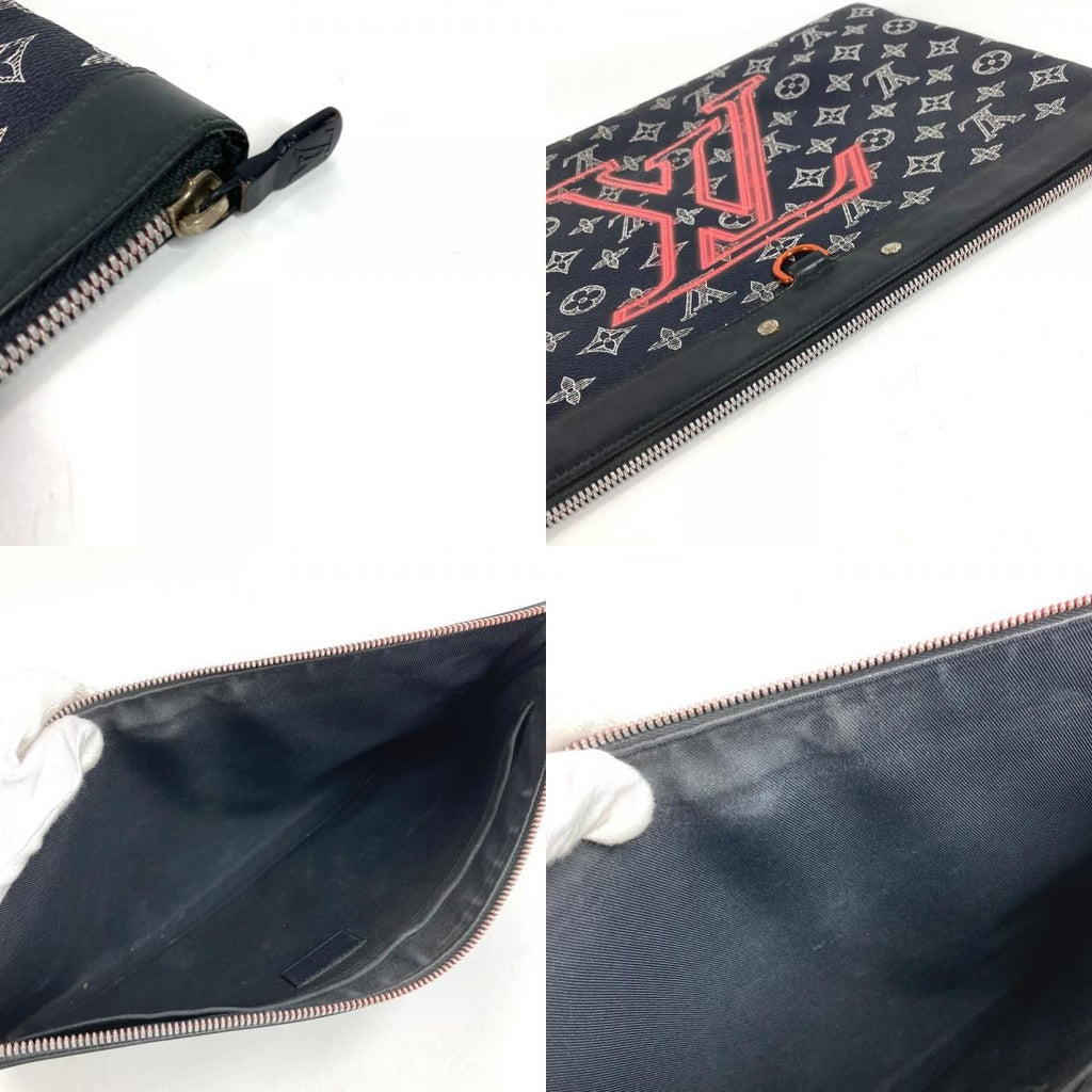 Louis Vuitton Clutch Pochette Apollo Monogram Canvas Navy — view 8