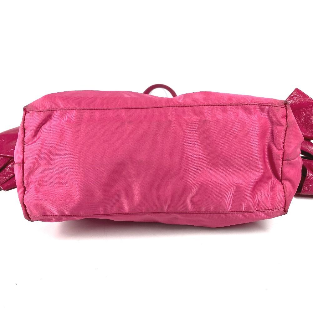 Prada Shoulder Bag Logo Ribbon Nylon Pink — view 5